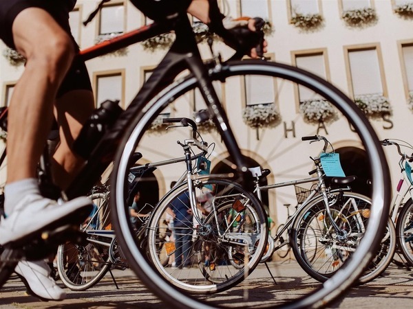 Fahrradfahrer in Nahaufnahme